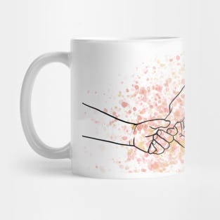 Mother Child Hands Line Art Mug